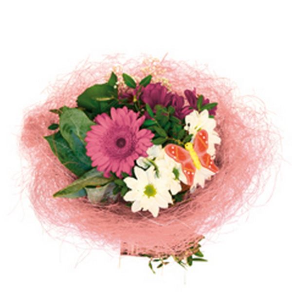 Suport buchet Ø30cm sisal roz S/10
