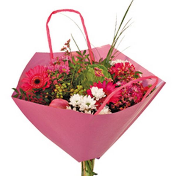 PLASA PENTRU BUCHET DE FLORI ROZ 35x35cm 