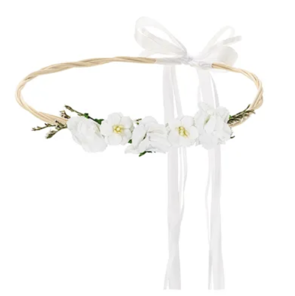 Coronita flori artificiale 18cm alb