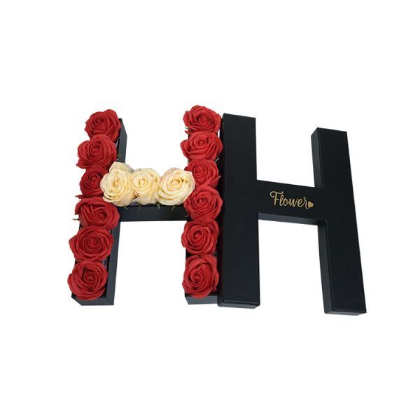 Cutie flori litera H negru