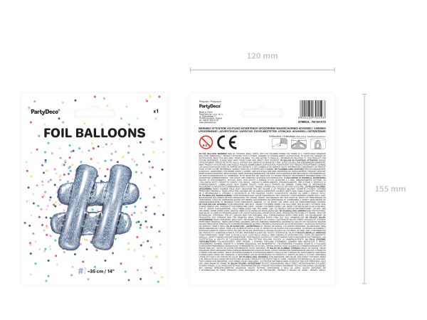 Balon # holografic din folie 35cm 