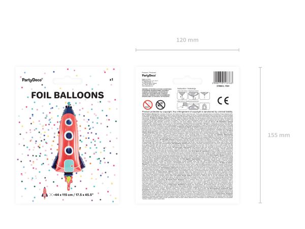 Balon racheta din folie  44x115cm