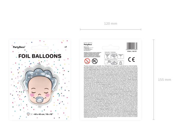 Balon bebelus baietel din folie 40x45cm