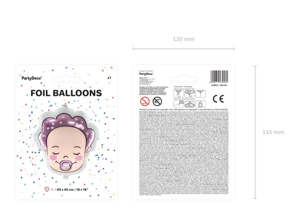 Balon bebelus fetita din folie 40x45cm