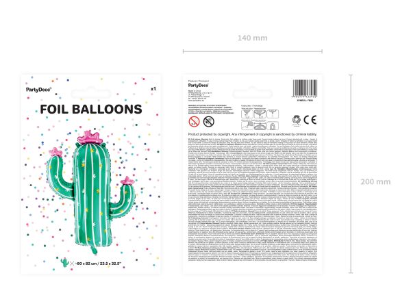 Balon cactus din folie 60x82cm