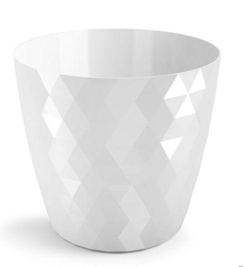 Ghiveci plastic cristal Ø30cm alb