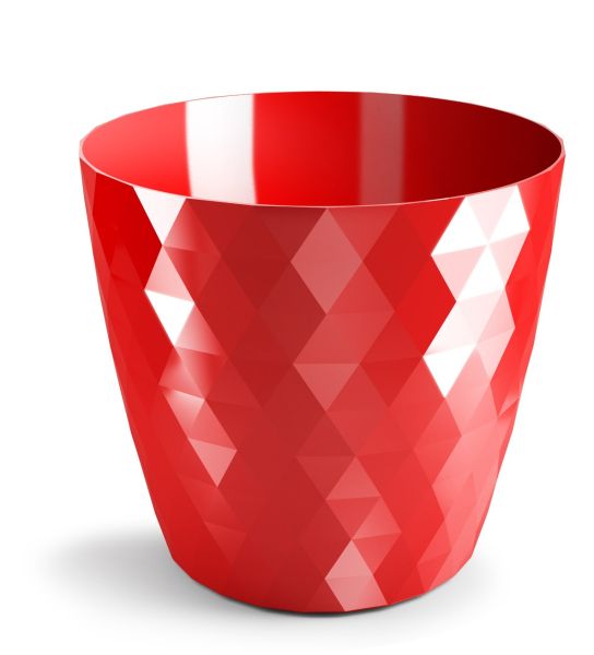Ghiveci plastic cristal Ø14cm rosu