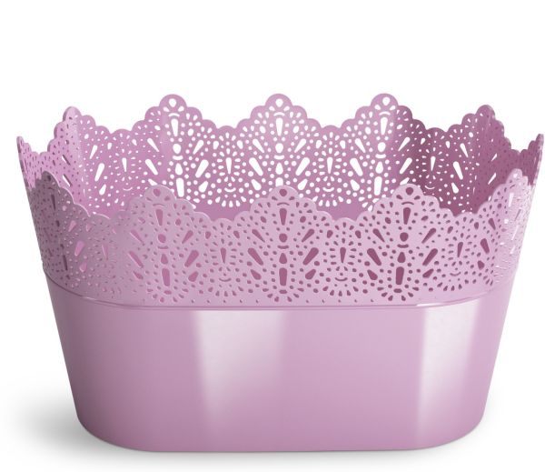Ghiveci plastic koronka oval Ø27cm mov