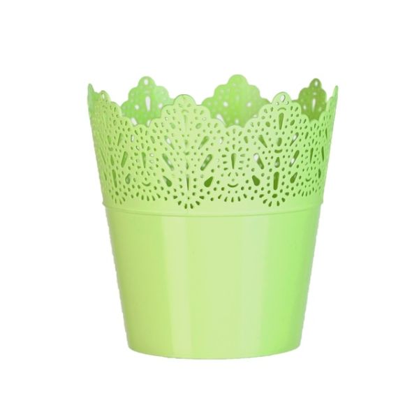 Ghiveci plastic koronka Ø14.5 cm verde
