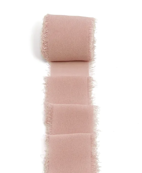 Panglica 3.8cm x 4.5m matase roz prăfuit