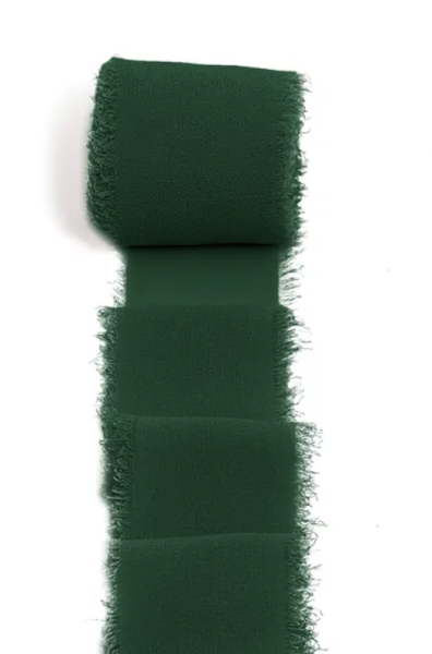 Panglica 3.8cm x 4.5m matase verde inchis