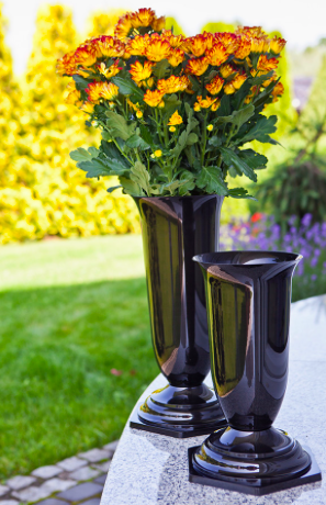 Vaza flori plastic Ø16cm negru S/10