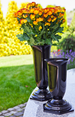 Vaza flori plastic Ø15cm negru S/10